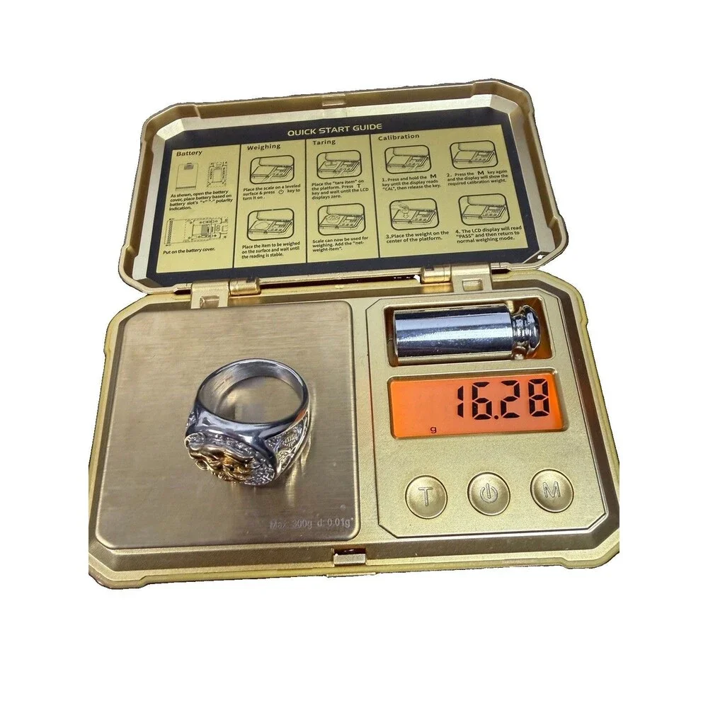 Men's Stainless Steel Silver/Gold Plated Lion Head Greek Key Ring Sz 11 16g